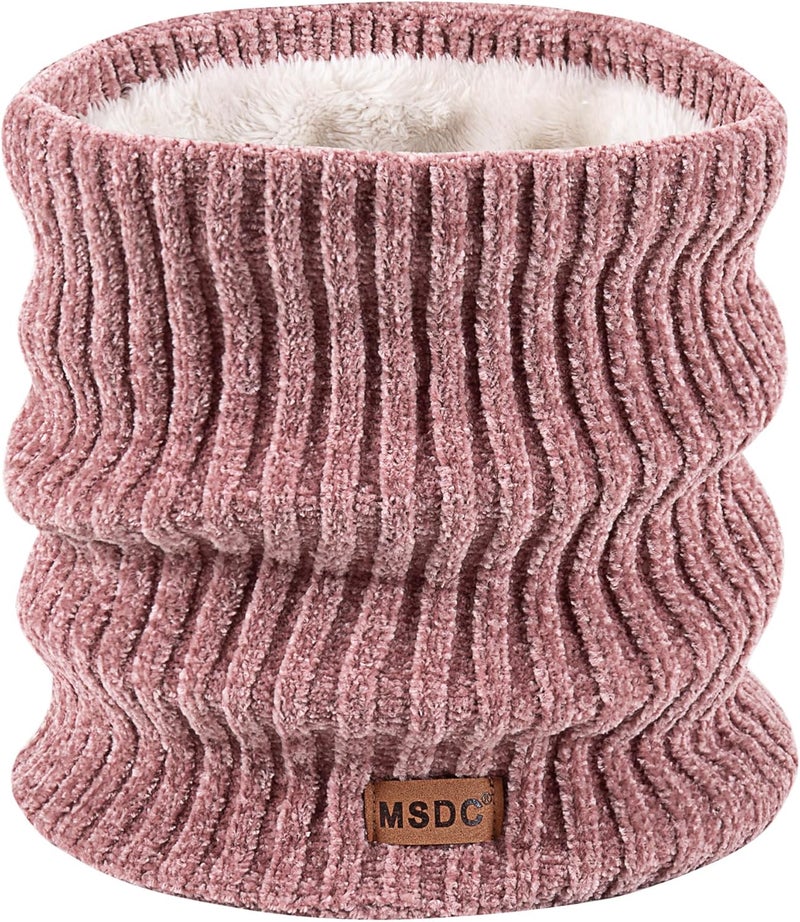 MSDC Winter Scarf for Women Neck Gaiter Warmer Chenille Fleece Face Mask Covering for Cold Weather Gifts - Image 1